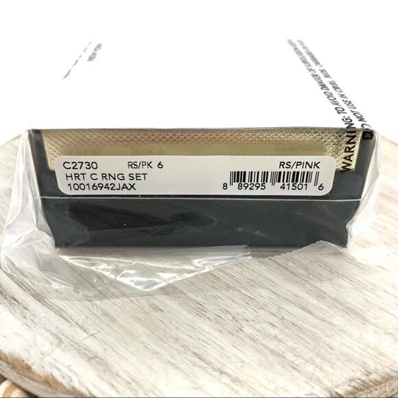 Coach Rose Gold Heart C 3 Piece Ring Set - Boxed Set - Picture 4 of 5